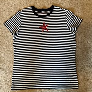 Talbots Tshirt size medium navy & white